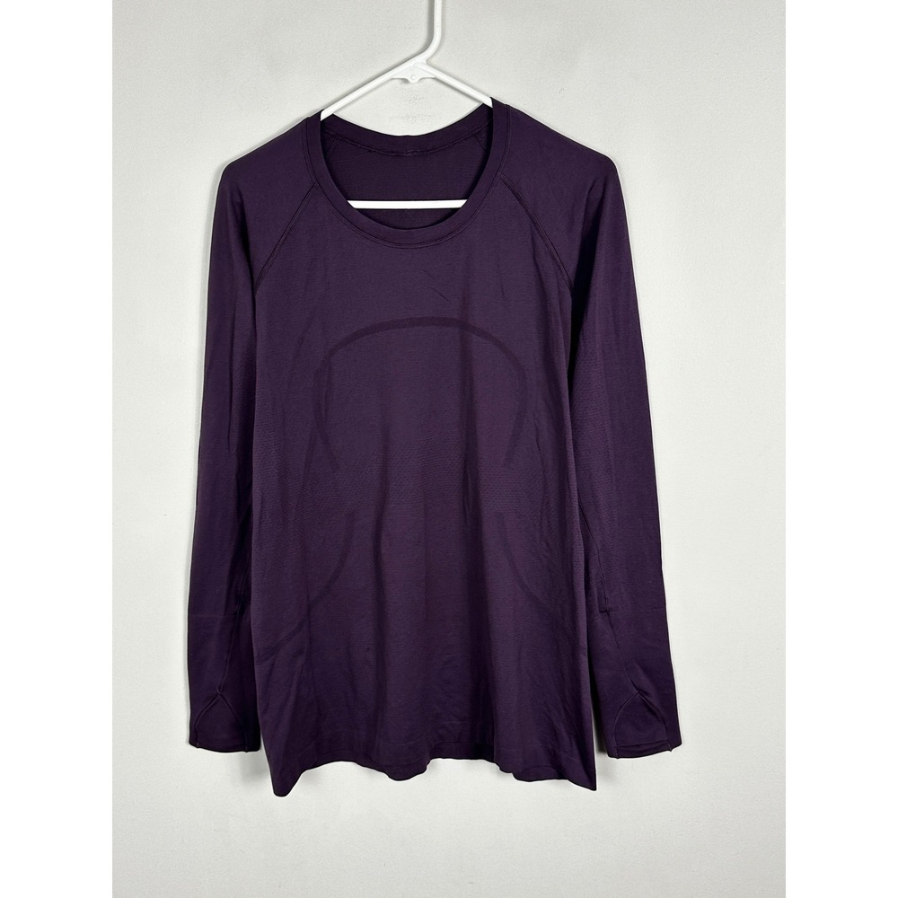 Lululemon Purple Long Sleeve Swiftly Tech‎ Womens Size 14 Running Top Shirt Crew